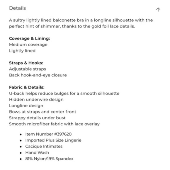 Cacique Balconette  in Black/Gold NWT - Picture 4 of 10